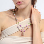 Higher Communication Aventurine Amethyst Pendant Necklace