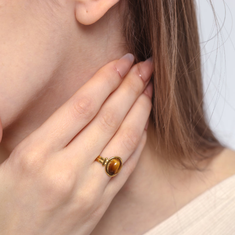 To The Top Tiger Eye Ring