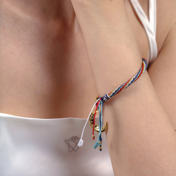 Energy Protection Moon Charm String Bracelet