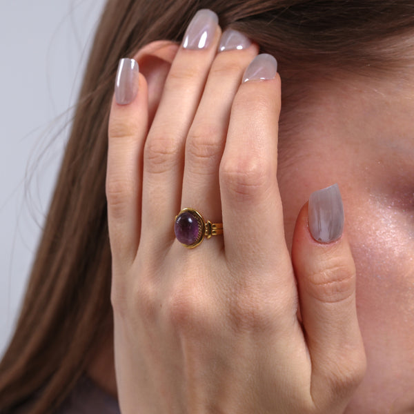 Higher Communication Amethyst Ring