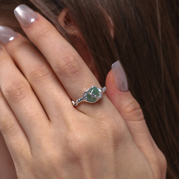 Calmness And Harmony Green Jade Ring