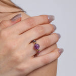 Higher Communication Amethyst Tourmaline Ring