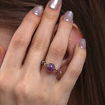 Higher Communication Amethyst Tourmaline Ring