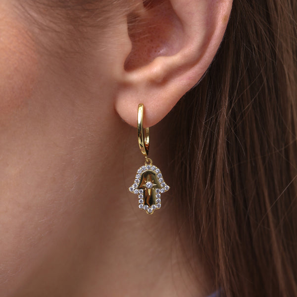 Special Bodyguard Hamsa Earrings