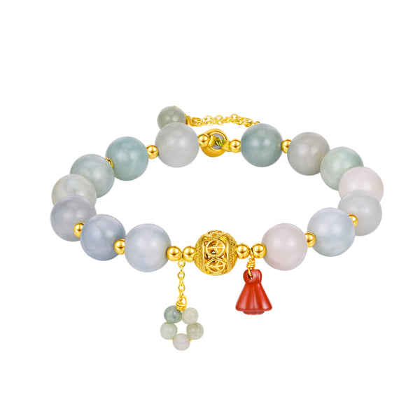 Security Guard Jadeite Lotus Charm Bracelet