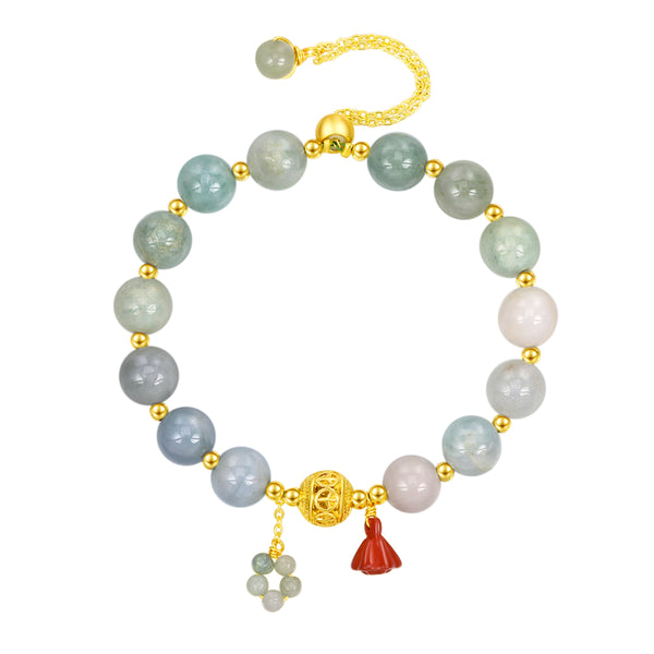 Security Guard Jadeite Lotus Charm Bracelet