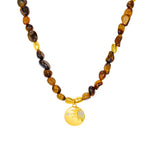 To The Top Tiger Eye Sun Charm Necklace