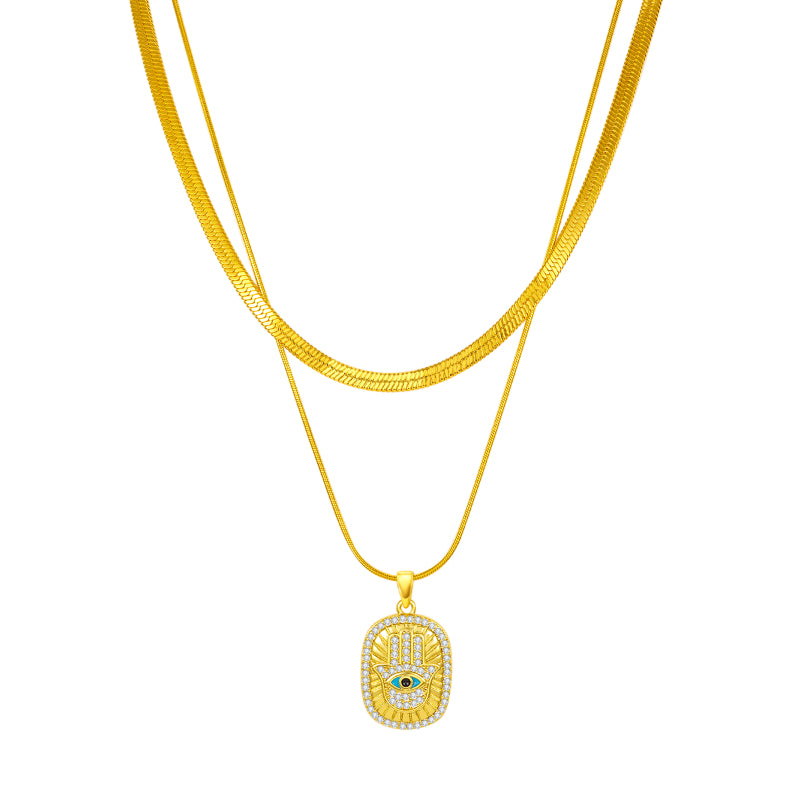 Guardian Elf Hamsa Pendant Necklace