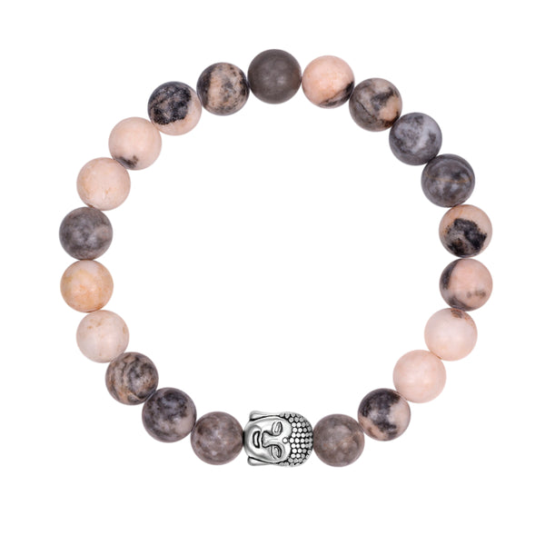 Best Of Luck Pink Jasper Buddha Charm Bracelet