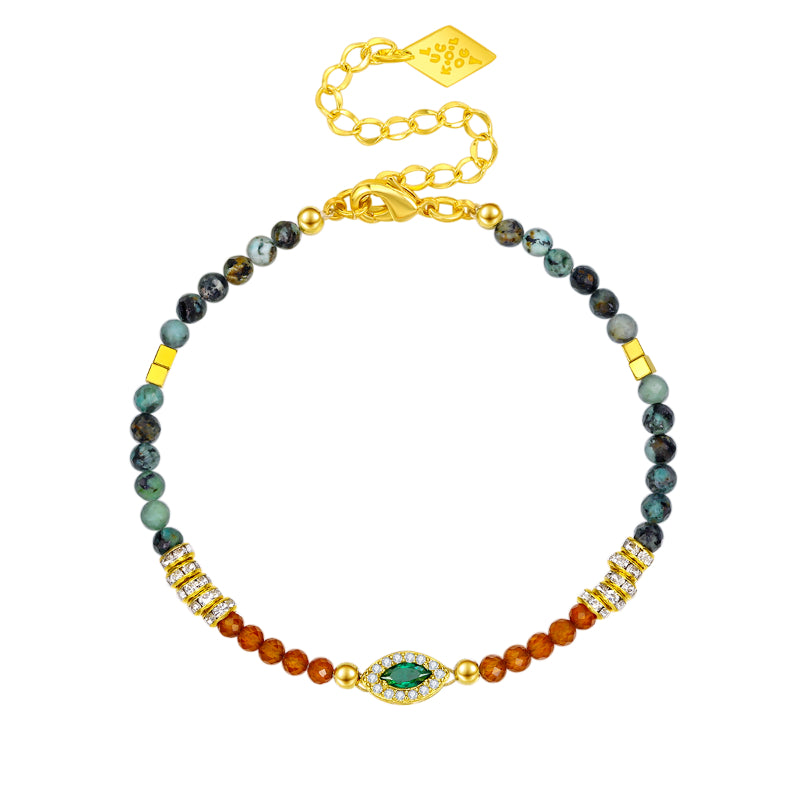 Best Of Luck Turquoise Garnet Bracelet