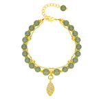 Inner Balance Jade Leaf Charm Bracelet