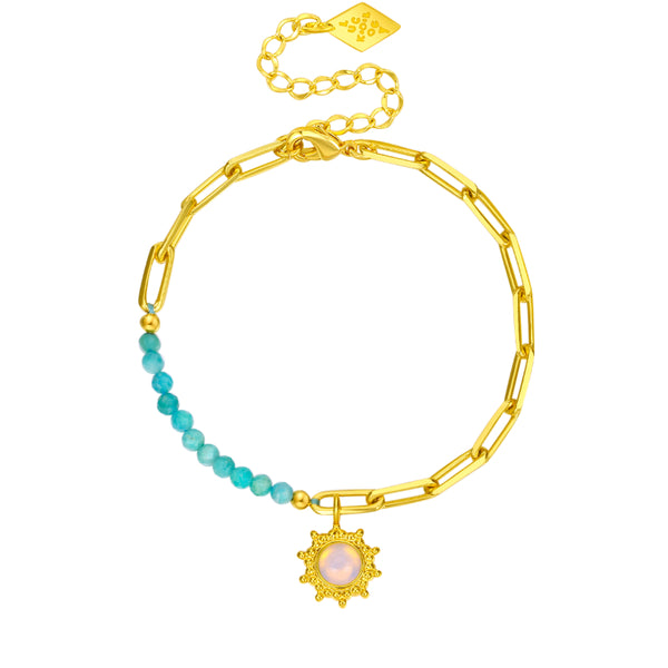 Best Of Luck Amazonite Sun Charm Bracelet