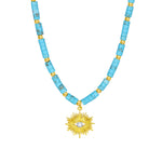 Health Bodyguard  Turquoise Evil Eye Pendant Necklace