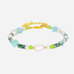 Good Luck Keeper Amazonite Carnelian Pearl Bracelet