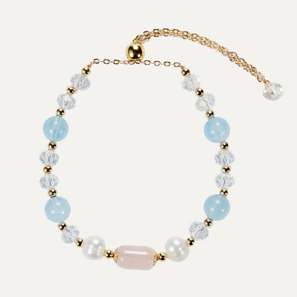 Soulmate Rose Quartz Aquamarine Bracelet