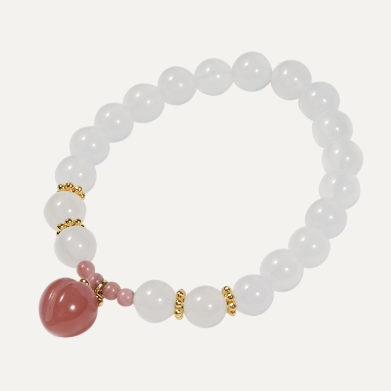 Calmness And Harmony Agate Peach Charm Bracelet