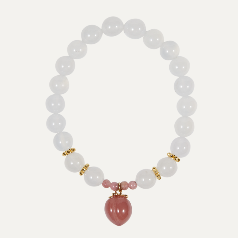 Calmness And Harmony Agate Peach Charm Bracelet