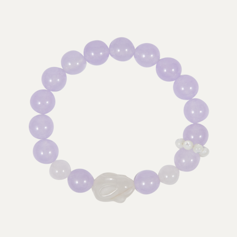 Calmness And Harmony Agate Rabbit Charm Bracelet