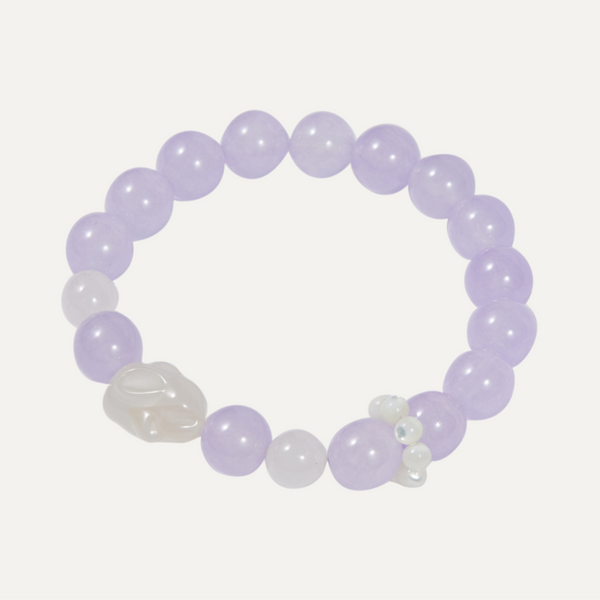 Calmness And Harmony Agate Rabbit Charm Bracelet