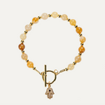 Guardian Elf Agate Hamsa Charm Bracelet