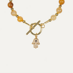 Guardian Elf Agate Hamsa Charm Bracelet