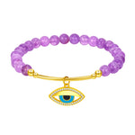 Special Bodyguard Amethyst Evil Eye Charm Bracelet