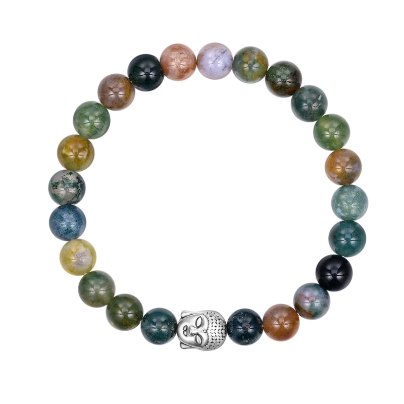 Best Of Luck Indian Agate Buddha Charm Bracelet