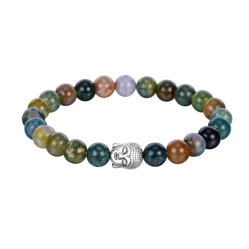 Best Of Luck Indian Agate Buddha Charm Bracelet