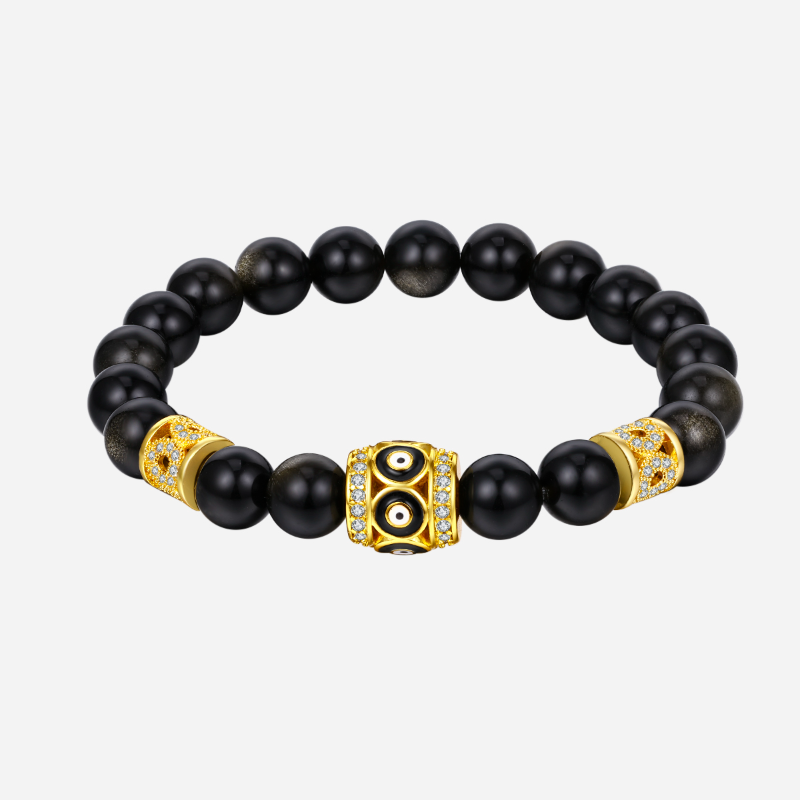 Health Bodyguard Black Obsidian Evil Eye Charm Bracelet