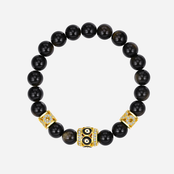 Health Bodyguard Black Obsidian Evil Eye Charm Bracelet