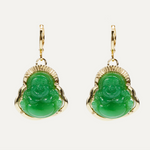 Good Luck Keeper Green Buddha Earrings