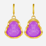 Good Luck Keeper Purple Buddha Earrings