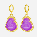 Good Luck Keeper Purple Buddha Earrings