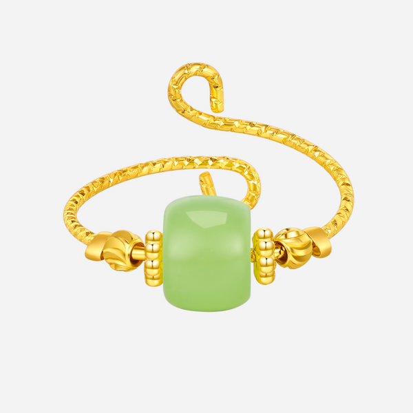 Receive And Let Go Green Jade Ring