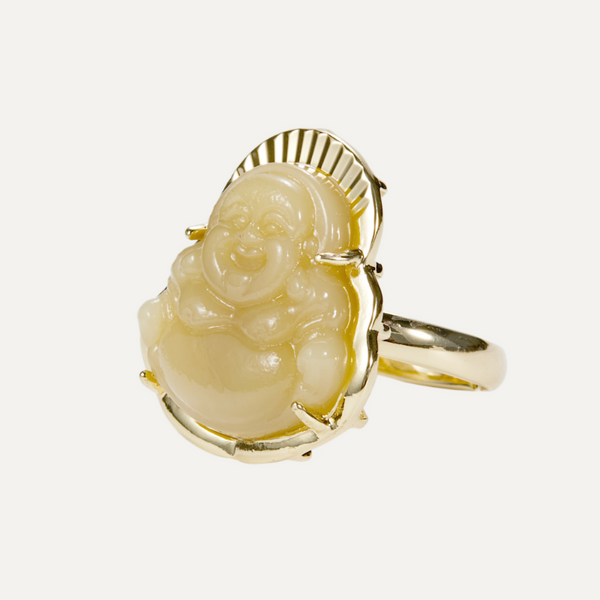 Luck Magnet Agate Buddha Ring