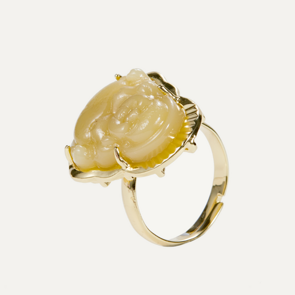 Luck Magnet Agate Buddha Ring